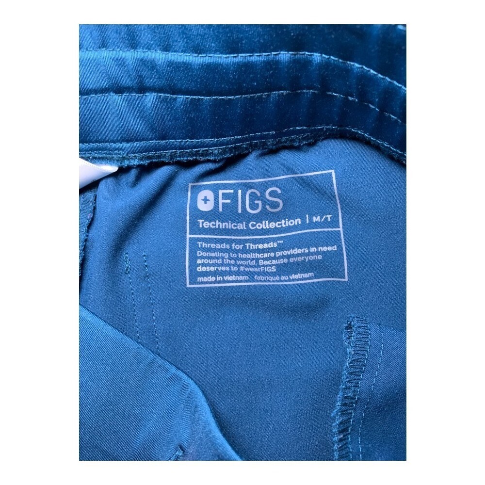 FIGS High Waisted Zamora Jogger Scrub Pants - DEEP REEF - RARE COLOR - MED TALL - Picture 3 of 3
